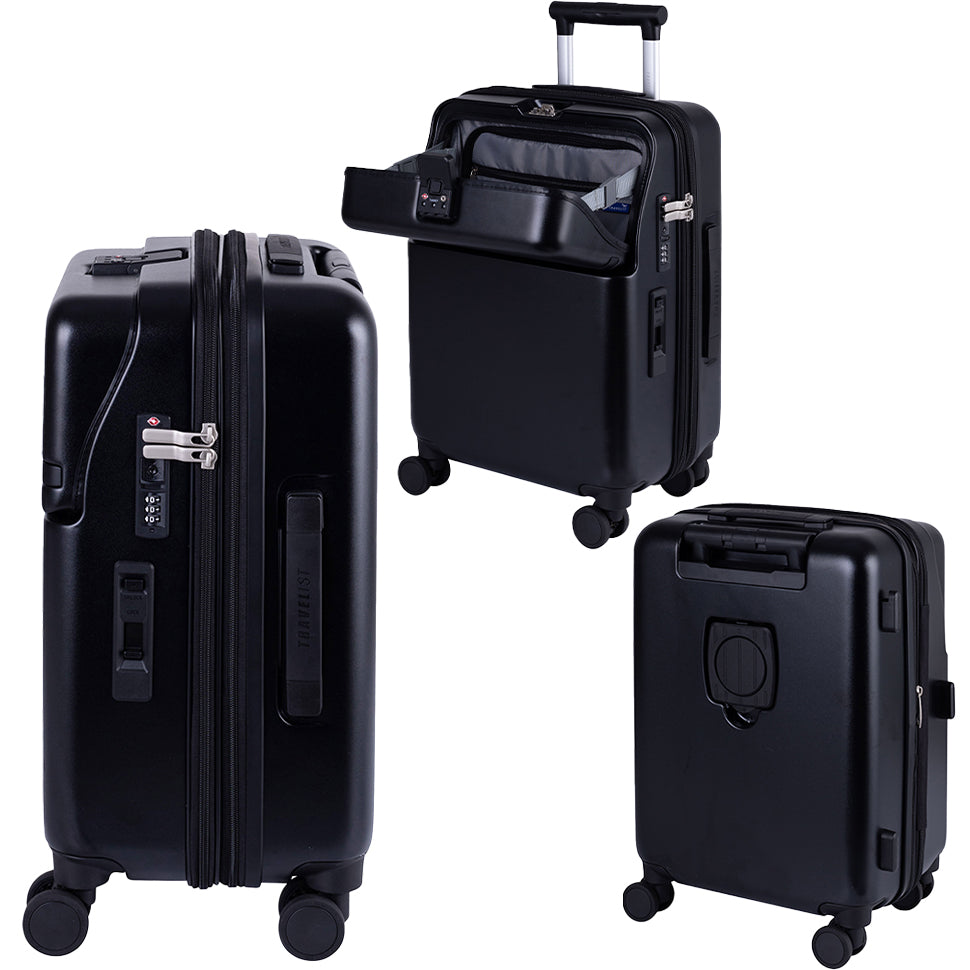 ファースト ワンタッチトップオープン【S】 35L(拡張時43L) 2~3泊 機内持込サイズ ワンタッチロック ストッパー スマホスタンド ドリンクホルダー 荷物フック