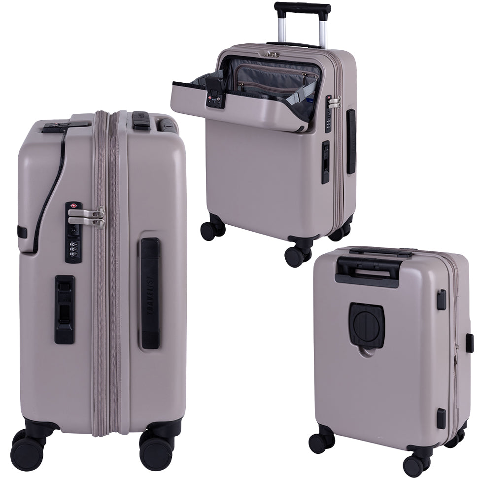 ファースト ワンタッチトップオープン【S】 35L(拡張時43L) 2~3泊 機内持込サイズ ワンタッチロック ストッパー スマホスタンド ドリンクホルダー 荷物フック