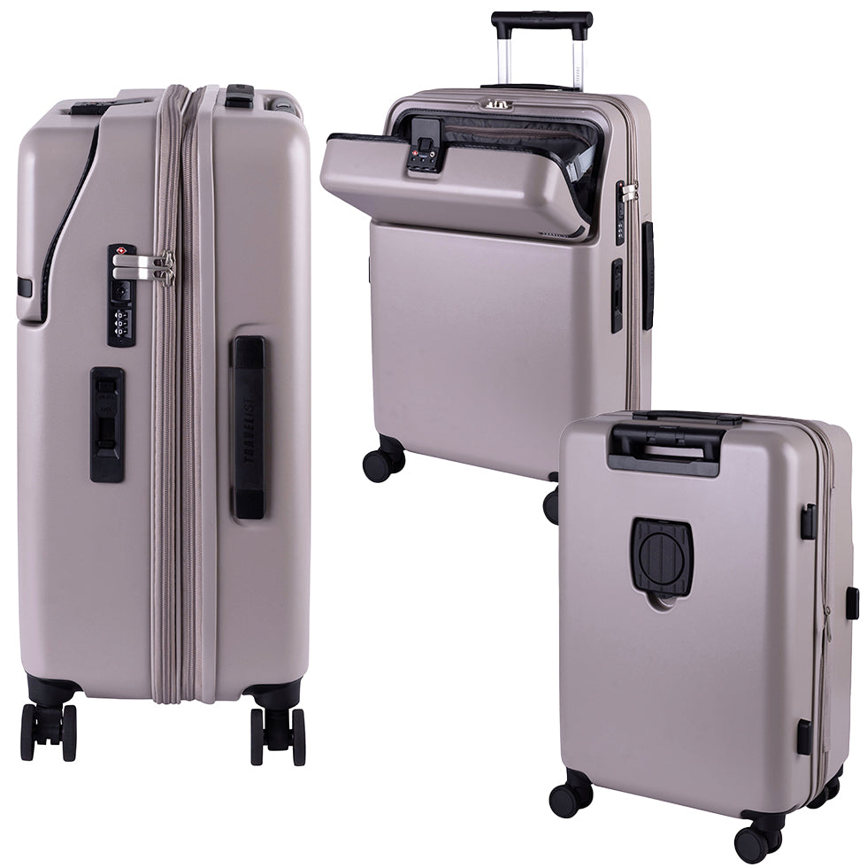 ファースト ワンタッチトップオープン【M】 51L(拡張時61L) 5泊前後 ワンタッチロック ストッパー スマホスタンド ドリンクホルダー 荷物フック