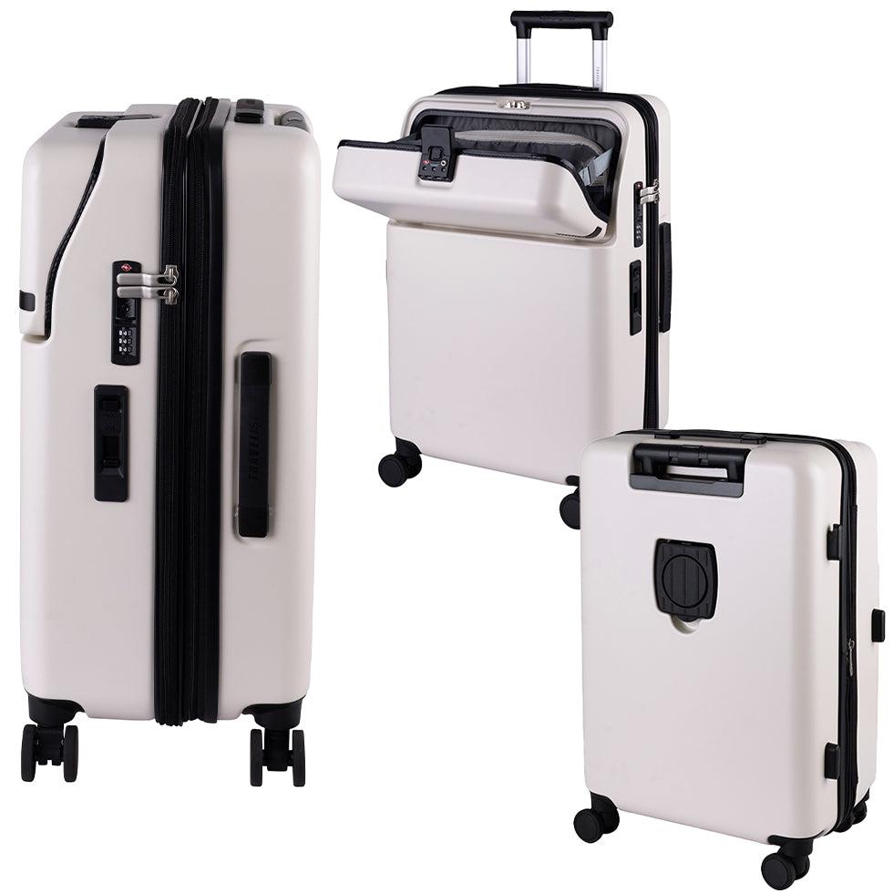 ファースト ワンタッチトップオープン【M】 51L(拡張時61L) 5泊前後 ワンタッチロック ストッパー スマホスタンド ドリンクホルダー 荷物フック
