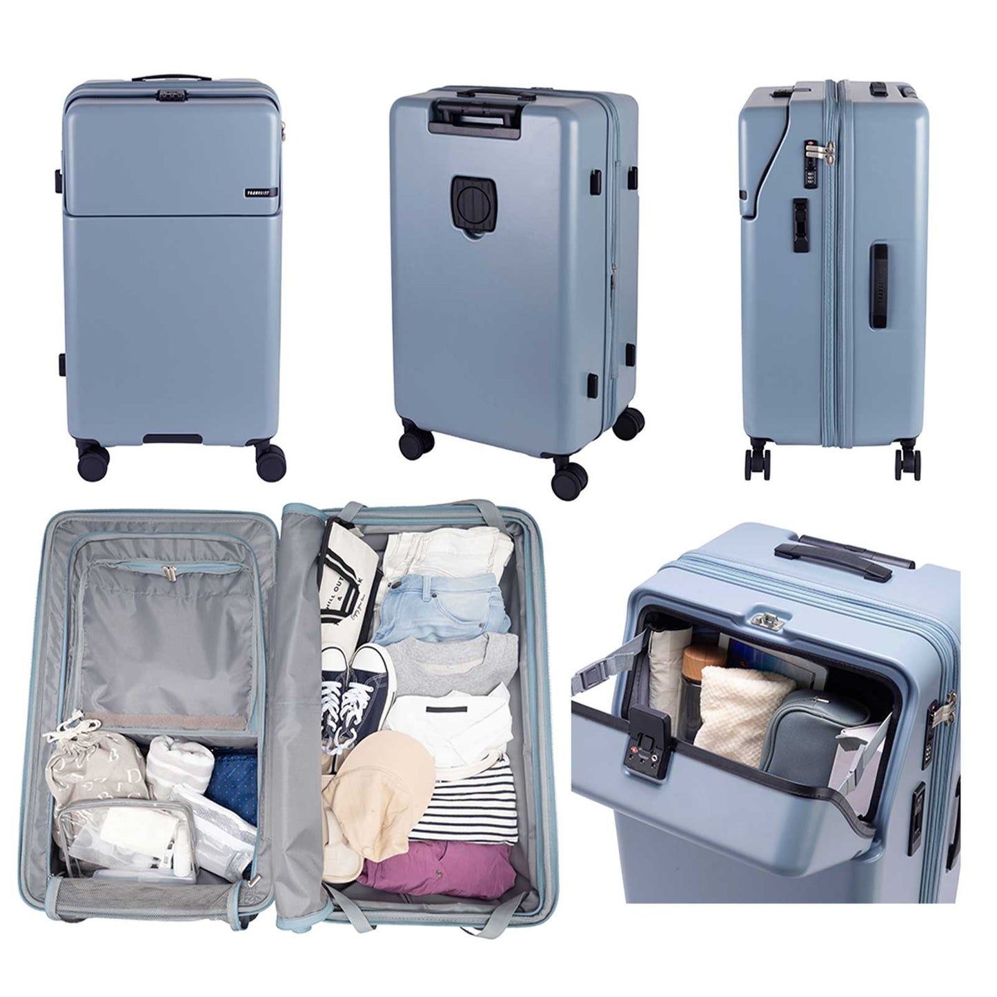 ファースト ワンタッチトップオープン【LL】 100L（拡張時114L） 10泊前後 ワンタッチロック ストッパー スマホスタンド ドリンクホルダー 荷物フック