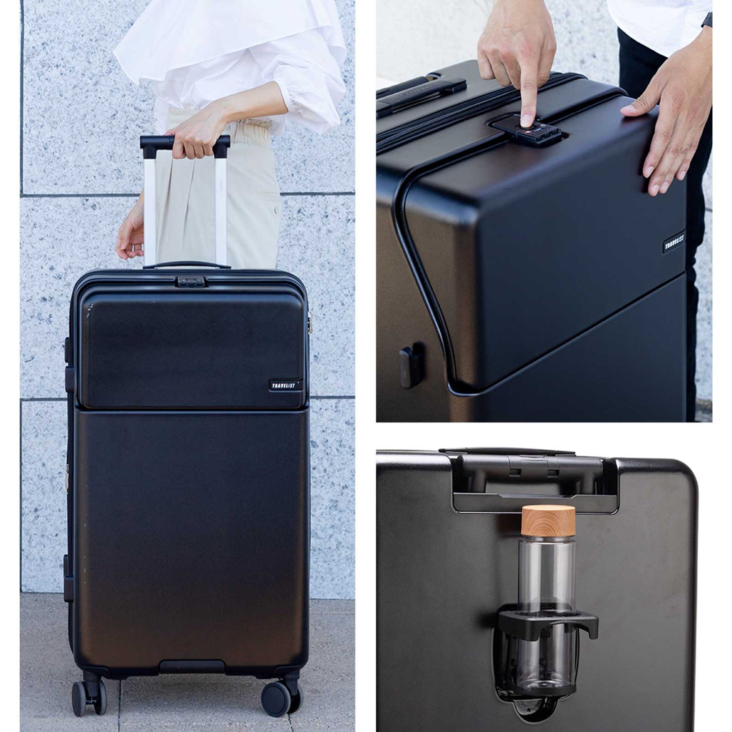 ファースト ワンタッチトップオープン【LL】 125L（拡張時143L）10泊以上 ワンタッチロック ストッパー スマホスタンド ドリンクホルダー 荷物フック