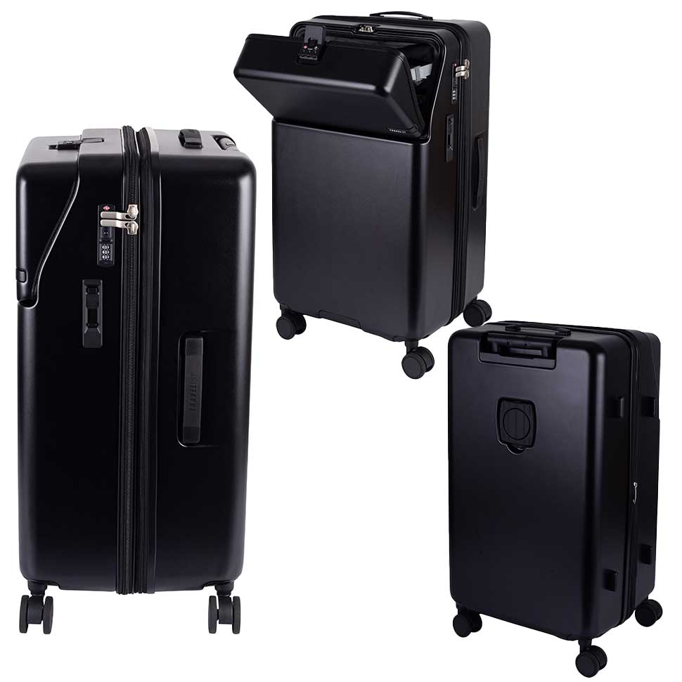 ファースト ワンタッチトップオープン【LL】 100L（拡張時114L） 10泊前後 ワンタッチロック ストッパー スマホスタンド ドリンクホルダー 荷物フック