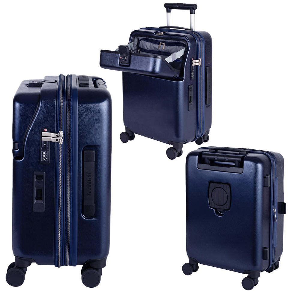 ファースト ワンタッチトップオープン【S】 35L（拡張時43L） 2～3泊 機内持込サイズ ワンタッチロック ストッパー スマホスタンド ドリンクホルダー 荷物フック