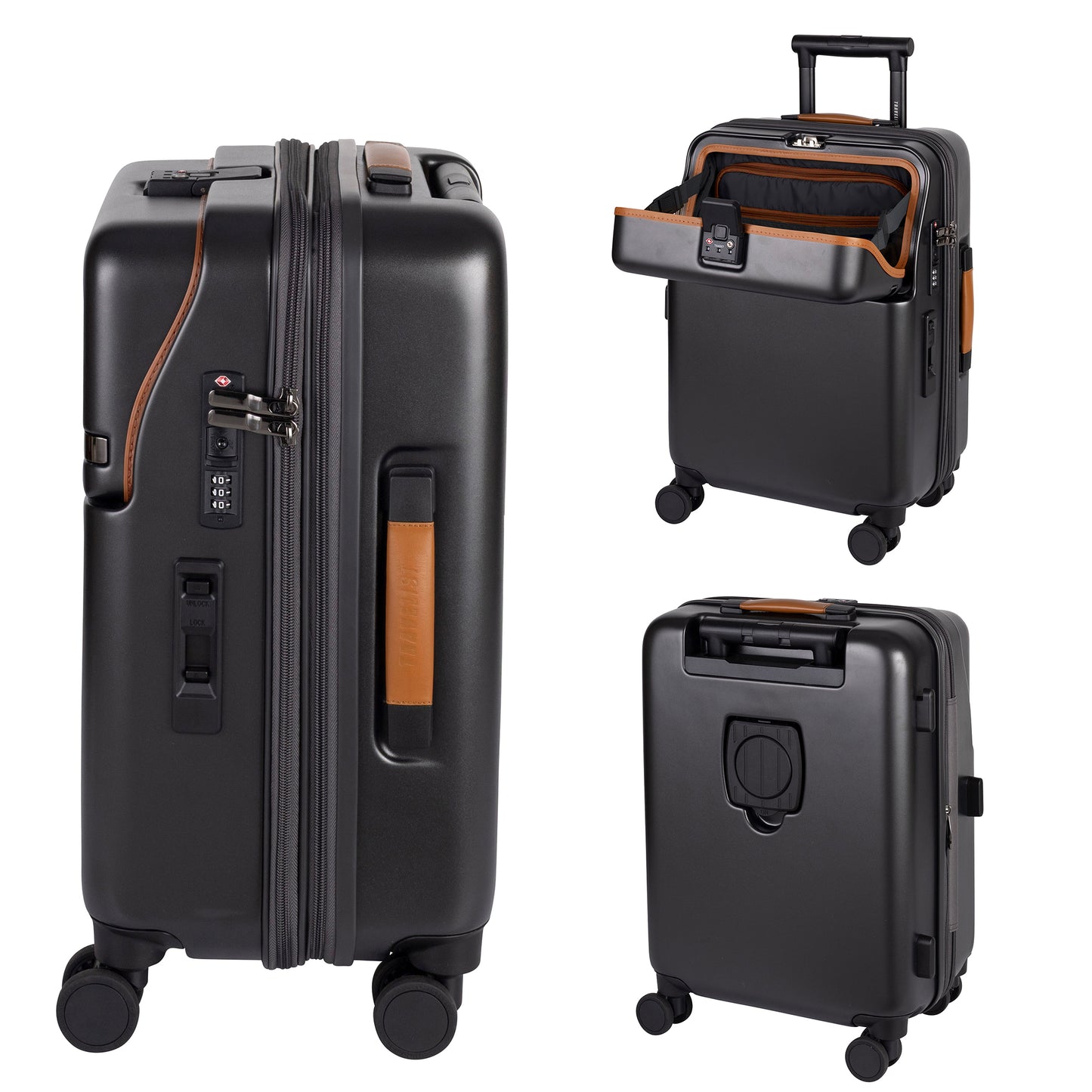 FIRST LIMITED ワンタッチトップオープン【S】 35L（拡張時43L） 2～3泊 機内持込サイズ ワンタッチロック ストッパー スマホスタンド ドリンクホルダー 荷物フック