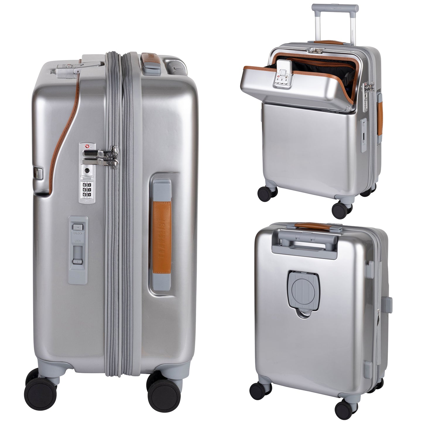 FIRST LIMITED ワンタッチトップオープン【S】 35L（拡張時43L） 2～3泊 機内持込サイズ ワンタッチロック ストッパー スマホスタンド ドリンクホルダー 荷物フック