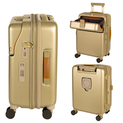 FIRST LIMITED ワンタッチトップオープン【S】 35L（拡張時43L） 2～3泊 機内持込サイズ ワンタッチロック ストッパー スマホスタンド ドリンクホルダー 荷物フック