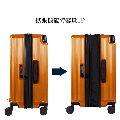 ワイドハンドルキャリー【M】 56L（拡張時65L） 5泊前後 無料預け入れ可能サイズ ストッパー