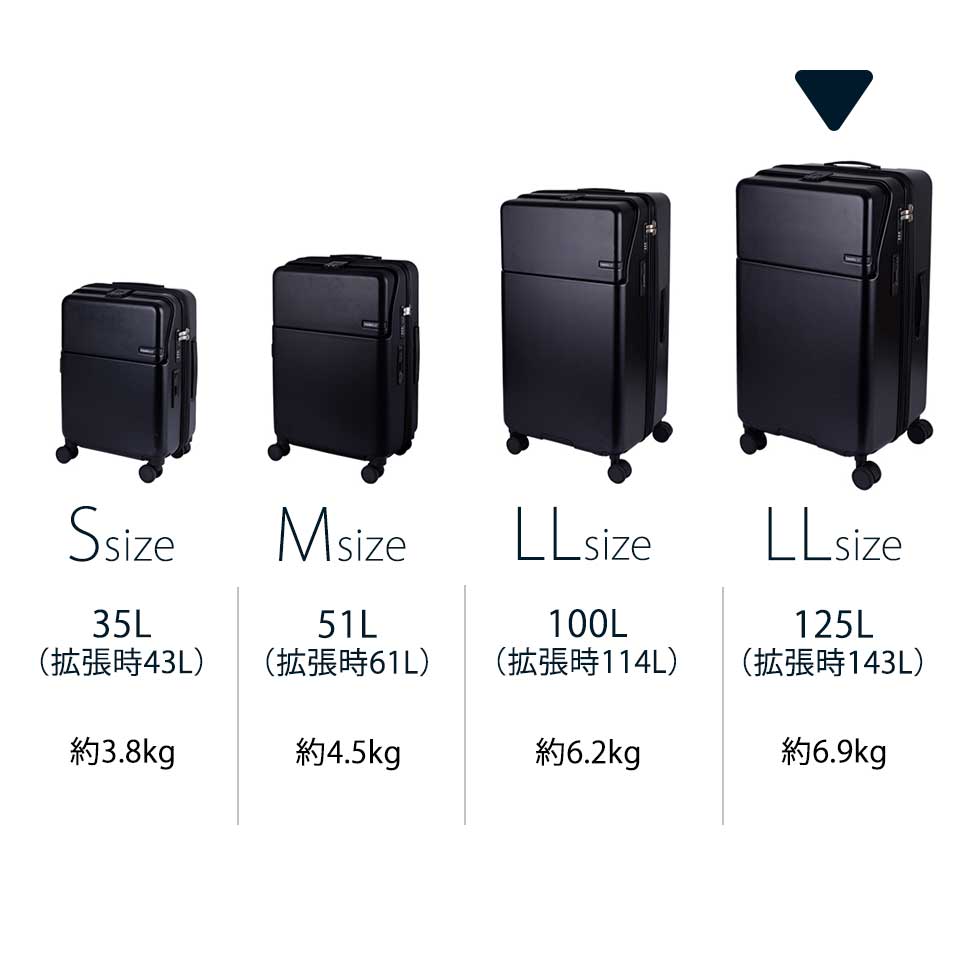 ファースト ワンタッチトップオープン【LL】 125L（拡張時143L）10泊以上 ワンタッチロック ストッパー スマホスタンド ドリンクホルダー 荷物フック