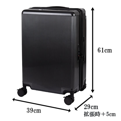ワイドハンドルキャリー【M】 56L（拡張時65L） 5泊前後 無料預け入れ可能サイズ ストッパー